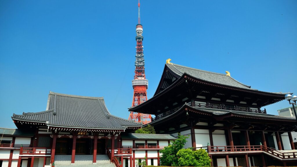 増上寺と東京タワー